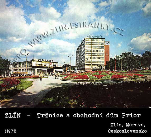 Zlín - náměstí Práce - Tržnice a obchodní dům Prior (1971)