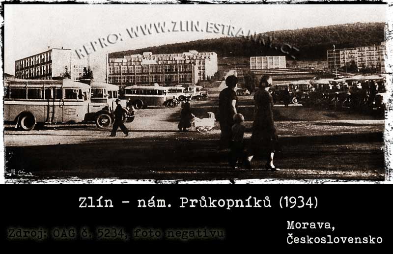 Zlín - náměstí Průkopníků v roce 1934